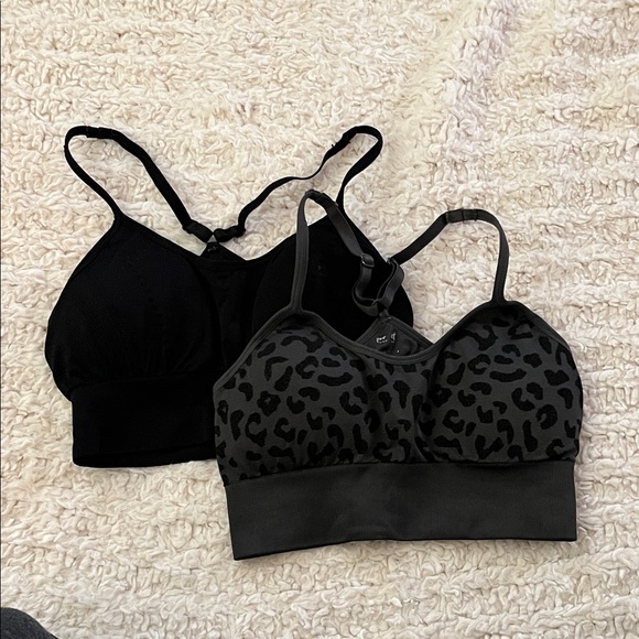 Marshalls Black and Leopard Print Athletic Bra Set - Picture 1 of 3